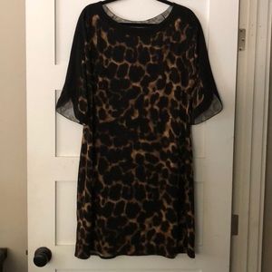 Tahari animal print shift dress